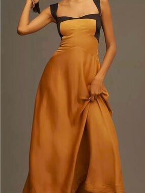 Anthropologie The Jocelyn Sleeveless Slip Midi Dress by Maeve color block